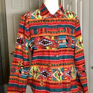 Chico's Indian Blanket Jacket Size 3